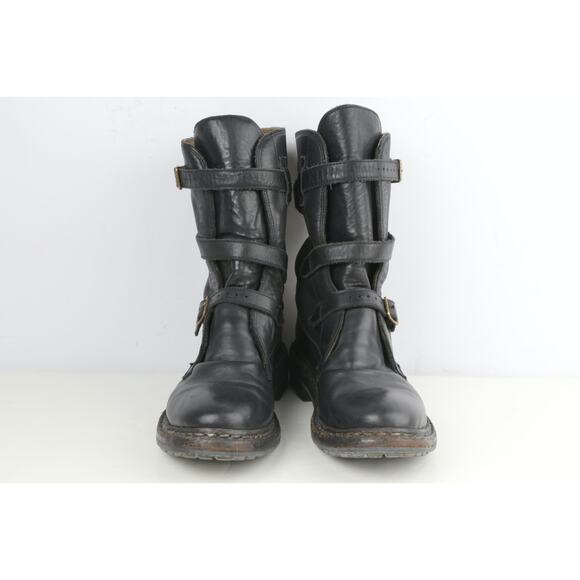 BURBERRY Woman's Boots Black Leather Blanchard Ankle Straps Moto Biker Size 36 - Picture 7 of 16